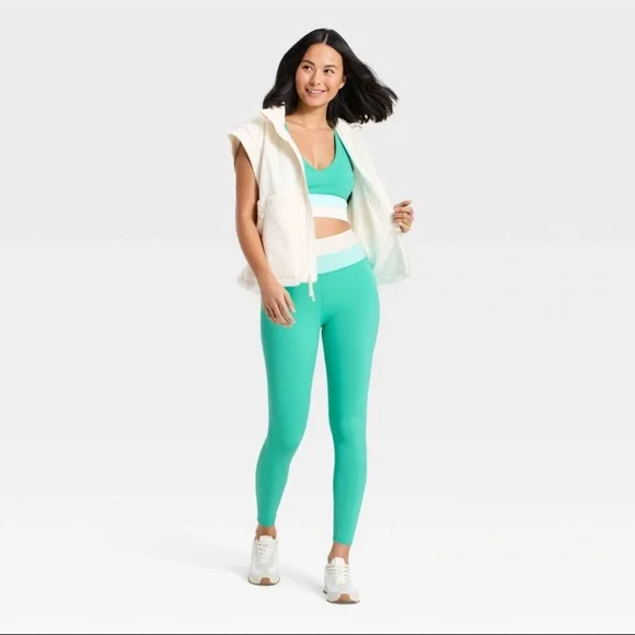 Women's High-Rise Colorblocked Leggings - JoyLab - Green - All Sizes - Picture 3 of 15